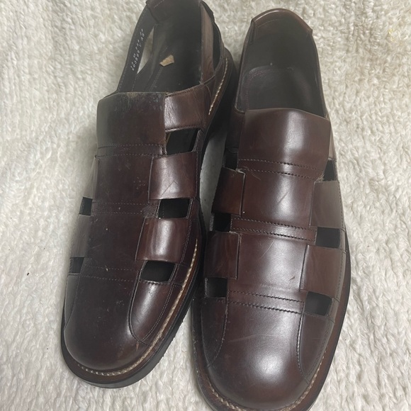 Cole Haan Men's Leather Brown Fisherman slip on shoes SZ13M